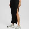 BERSHKA Faded Effect Midi- Maxirok - Black