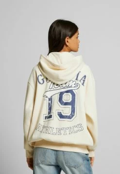 BERSHKA Printed With Puffer Hoodie - Sweater Met Rits - Beige -Bershka 29216fac916f4f8fbf42a2120bb1beb9