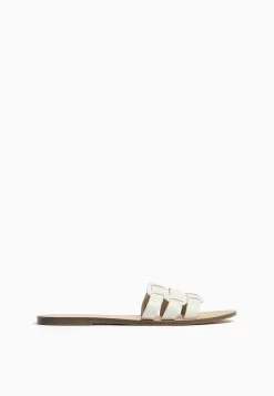 BERSHKA Strappy- Muiltjes - White -Bershka 292fc7c0e5cf41dd99162c5744b484f2
