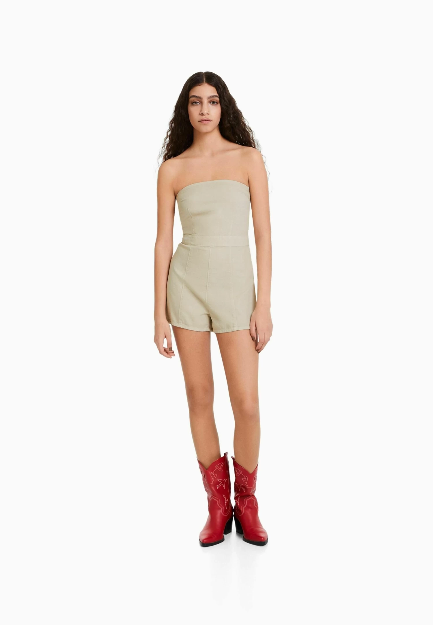 BERSHKA Jumpsuit - Beige 1 BERSHKA Jumpsuit - Beige
