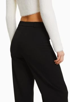 BERSHKA Wide Leg Tailored - Broek - Black -Bershka 2a3fb1b5f50142eb89e34ca95c2561f4