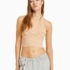 BERSHKA With Cut-Out Back-Halter - Top - Orange