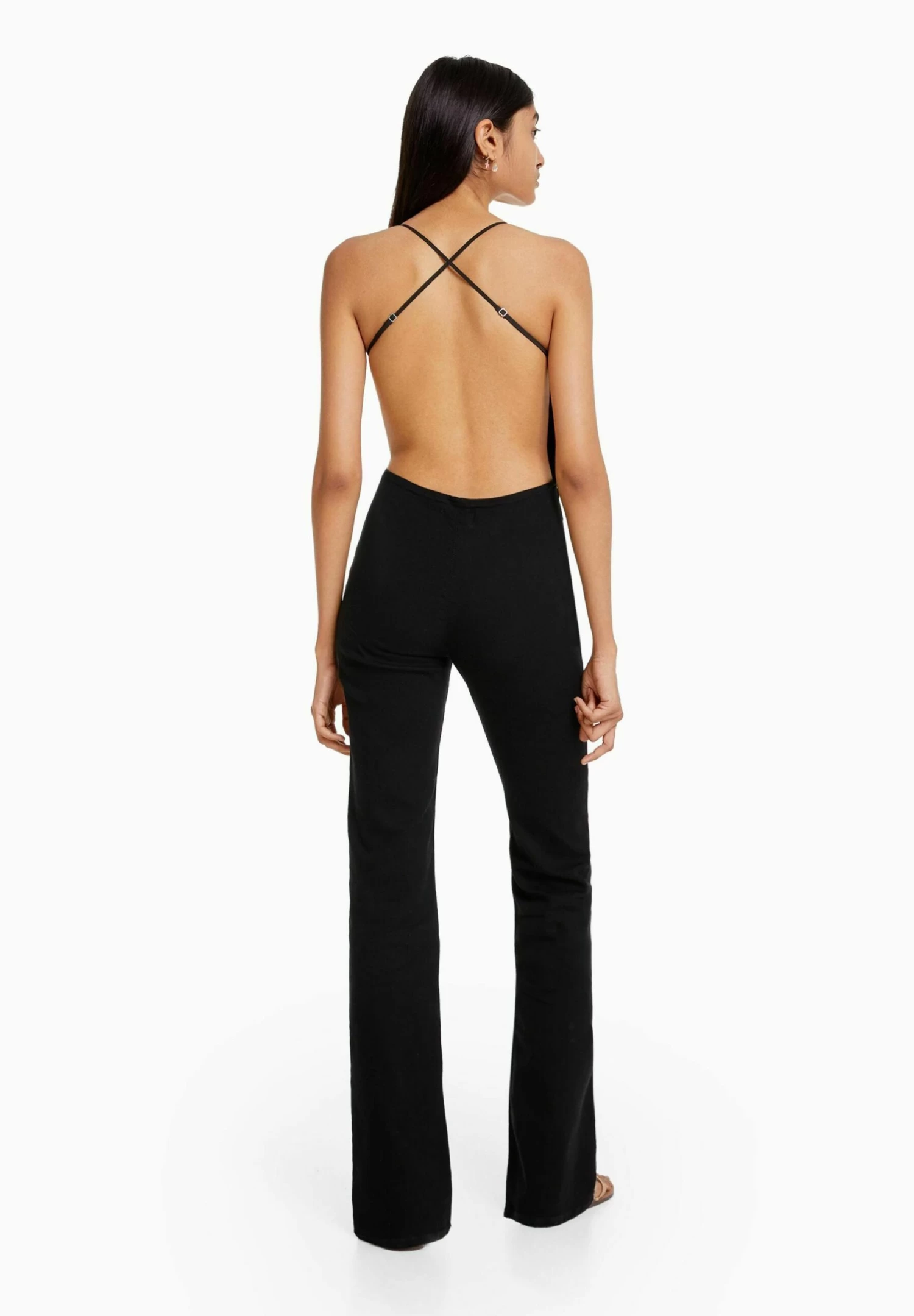 BERSHKA Elastic With Cut-Out Back - Jumpsuit - Black 2 BERSHKA Elastic With Cut-Out Back - Jumpsuit - Black - Afbeelding 2