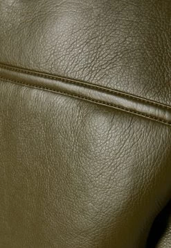 BERSHKA Double Faced- Imitatieleren Jas - Khaki -Bershka 2bb58a85327a4f3fa3c49c565c011d99