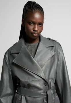 BERSHKA Trenchcoat - Dark Grey -Bershka 2bd6bceb454541b3b473bb10339e6e80