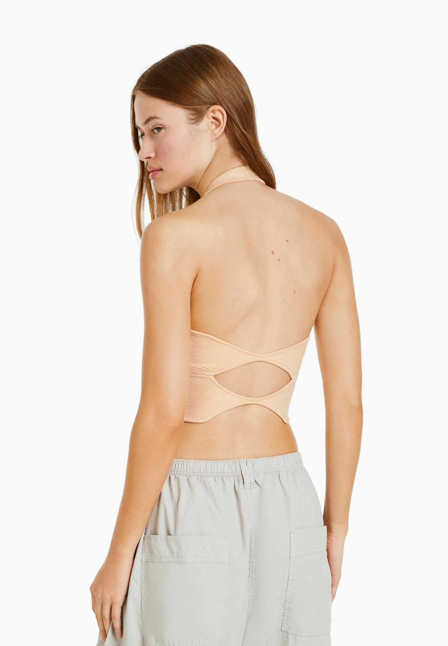 BERSHKA With Cut-Out Back-Halter - Top - Orange 3 BERSHKA With Cut-Out Back-Halter - Top - Orange - Afbeelding 3