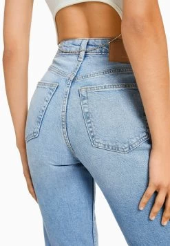 BERSHKA Slim Fit Jeans - Light Blue Denim -Bershka 2f71a9e2251f42d49f1a6682b7dd3ff4