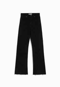 BERSHKA Comfort Straight With Side Slit- Bootcut Jeans - Black -Bershka 2fc9ab1e36804827a404880b03a82ced