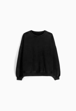 BERSHKA Oversized - Sweater - Black -Bershka 30803e86a2f049f3aa3216ee1a248e6f
