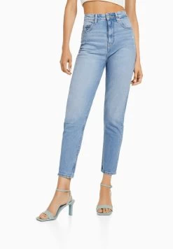 BERSHKA Slim Fit Jeans - Light Blue Denim
