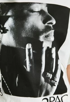 BERSHKA Sleeve Tupac - T-Shirt Print - Beige -Bershka 3090b57d45de4a2d931f36bde29dc64c