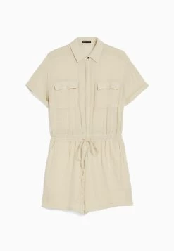 BERSHKA Rustic Utility - Playsuit - Jumpsuit - Beige -Bershka 33bc7d3ddcb249d2b22847b0c5b9f934