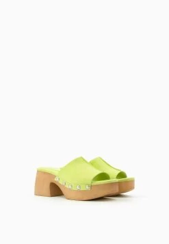 BERSHKA Studded- Clogs - Light Green -Bershka 3434fad2b02f4e19b3e3be3a43b0a637