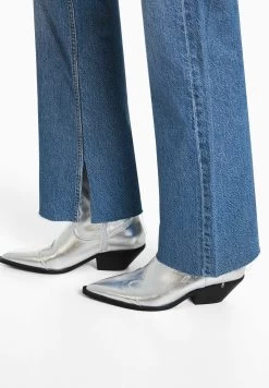 BERSHKA Side Vent - Comfort- Straight Leg Jeans - Dark Blue -Bershka 344b608825064c48b566367807d4f9ab