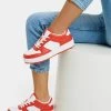 BERSHKA Contrast - Sneakers Laag - Red