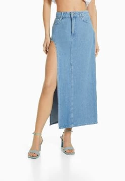 BERSHKA Jeansrok - Light Blue Denim