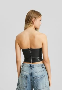 BERSHKA Bandeau - Crop - Top - Black -Bershka 379de9592cef4e0c8b075a1394760c28