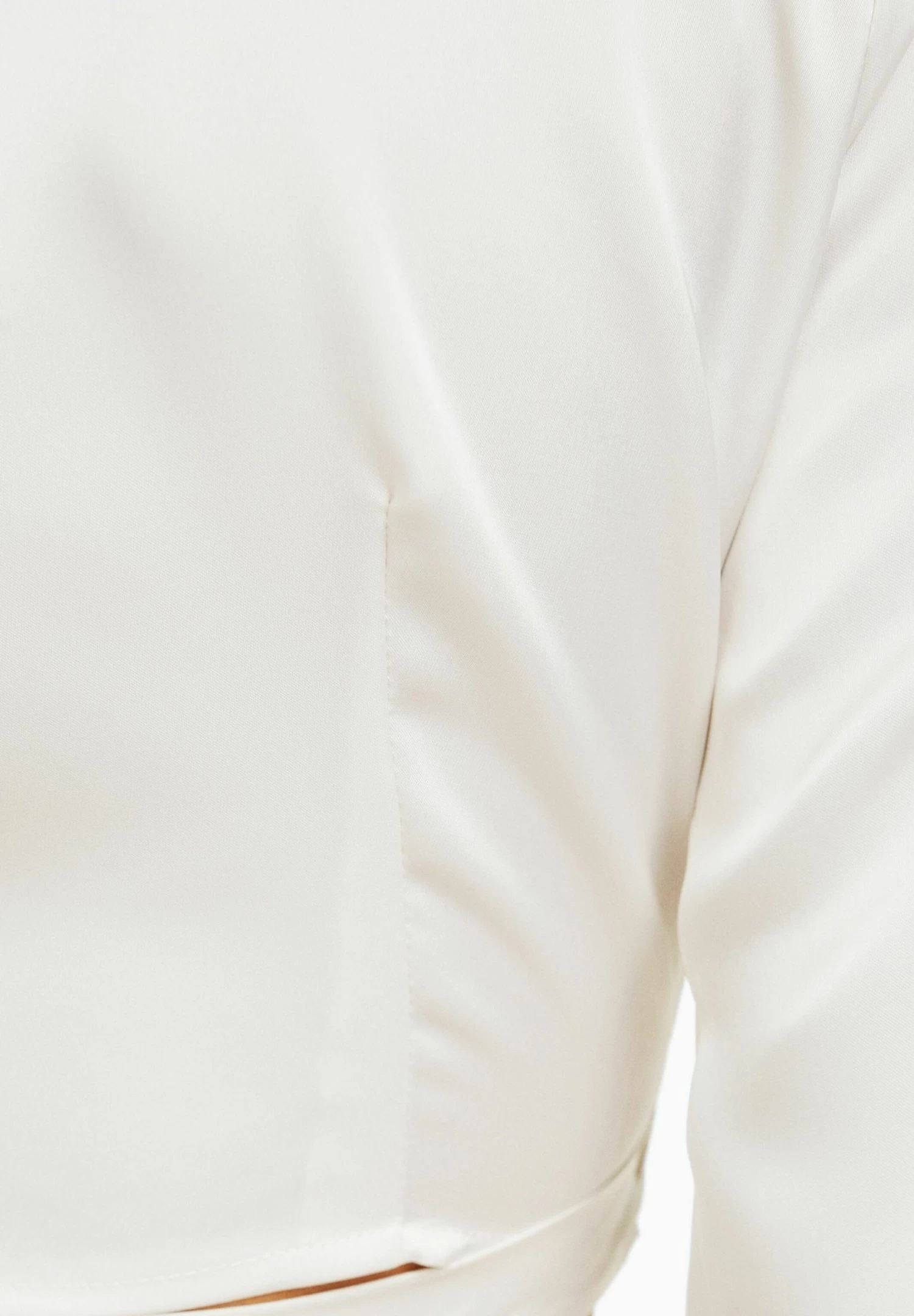 BERSHKA Long Sleeve Finish Crossover - Blouse - Beige 6 BERSHKA Long Sleeve Finish Crossover - Blouse - Beige - Afbeelding 6