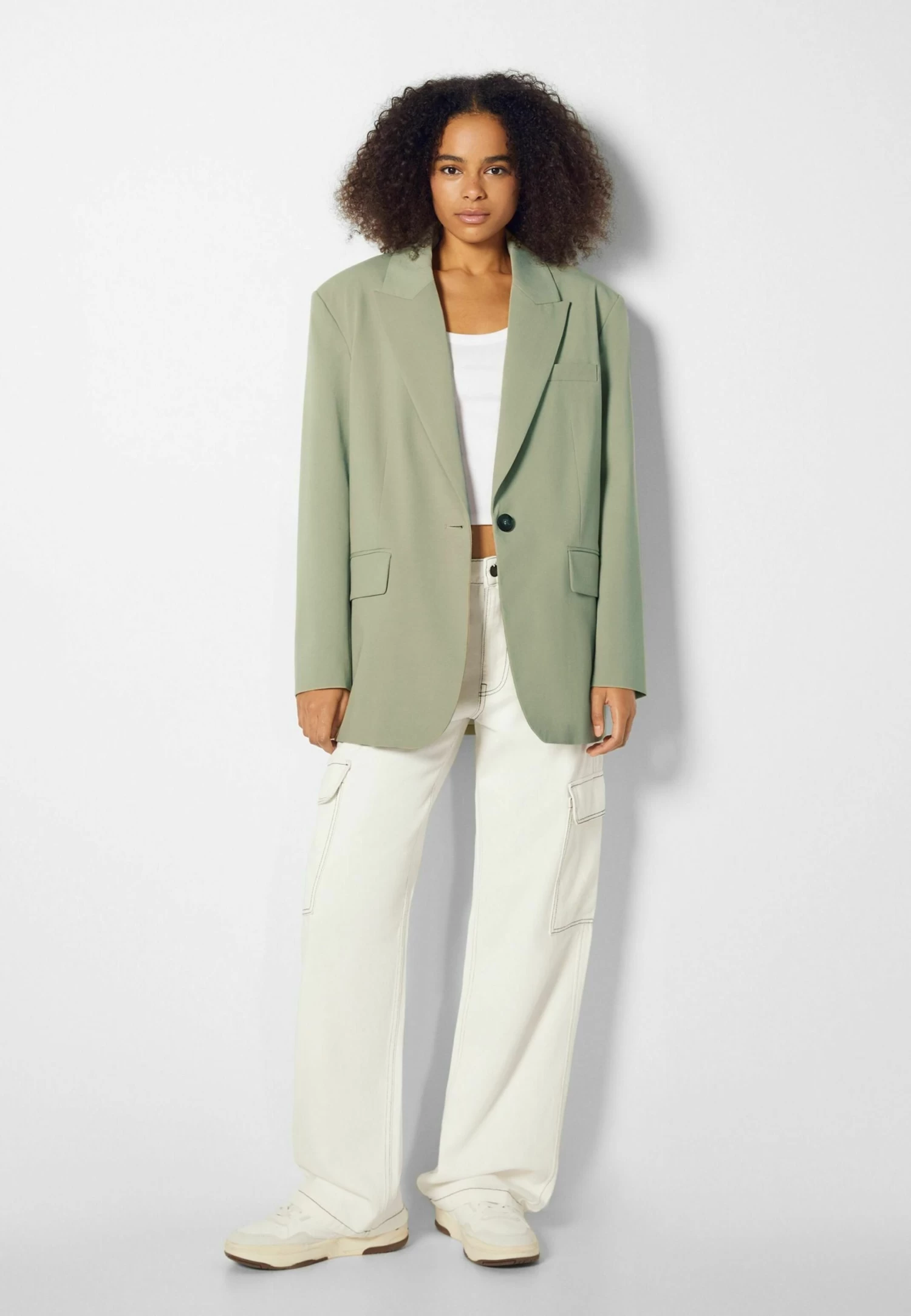 BERSHKA Masculine Cut - Halflange Jas - Khaki 2 BERSHKA Masculine Cut - Halflange Jas - Khaki - Afbeelding 2