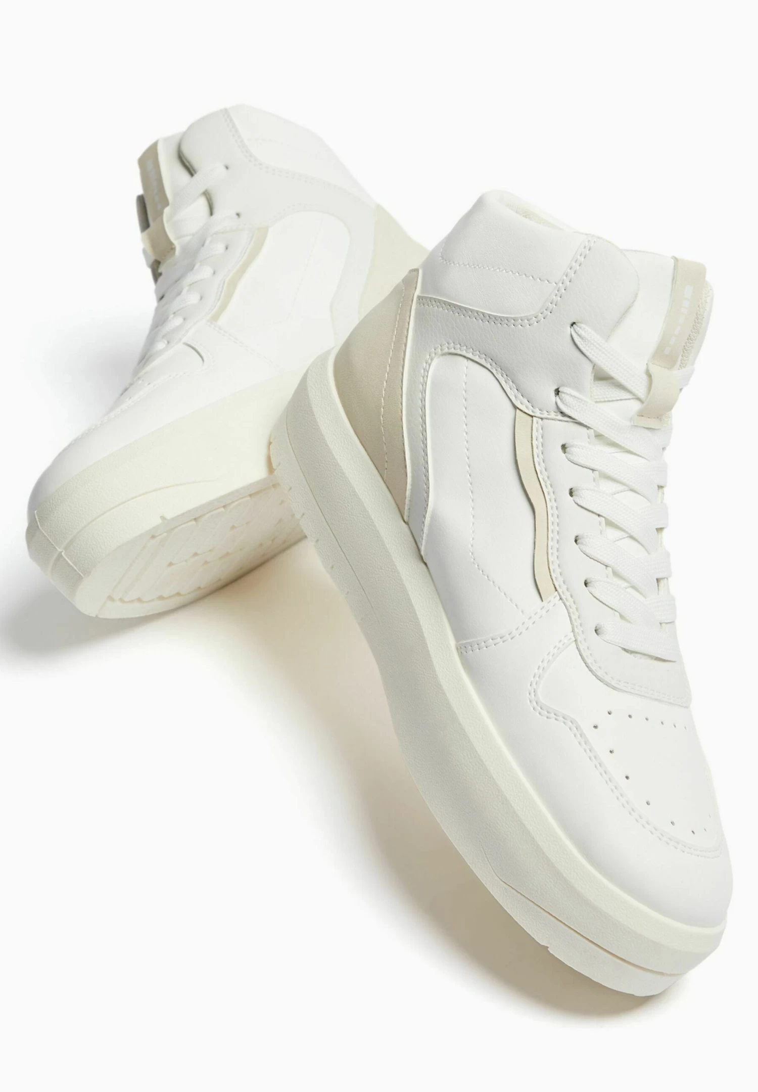 BERSHKA Contrast - Sneakers Hoog - White 3 BERSHKA Contrast - Sneakers Hoog - White - Afbeelding 3