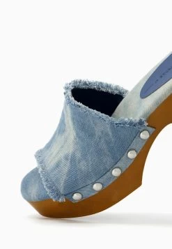 BERSHKA Muiltjes Met Hak - Blue Denim 12 BERSHKA Muiltjes Met Hak - Blue Denim -Bershka 3964f9ad5bf14d40bdc359fbc73e2688