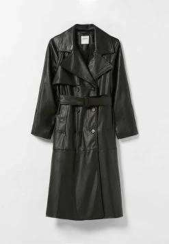 BERSHKA Trenchcoat - Black -Bershka 3b7a0bafe9534f19a6a31b72670695c5