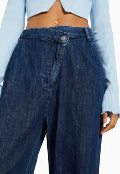 BERSHKA Tailored- Flared Jeans - Dark Blue -Bershka 3f2107565cb34e7aa4324aa1dae25194