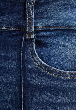 BERSHKA Waist - Bootcut Jeans - Dark Blue -Bershka 404b9c4d2b7f472ca4540299d3c7faf7