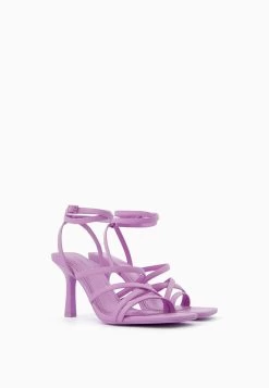 BERSHKA High-Heel With Ankle Strap- Sandalen - Purple -Bershka 408b039d748f4e8b85285c057b99c2dc