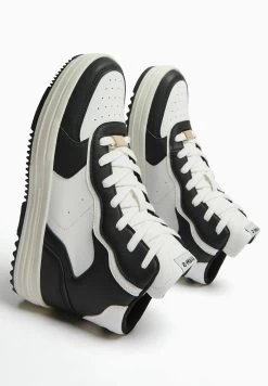 BERSHKA Contrast- Sneakers Hoog - Beige -Bershka 41fedf5d05784a849092caac8d06a104