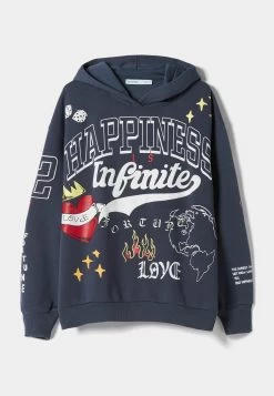 BERSHKA Printed - Hoodie - Dark Blue 10 BERSHKA Printed - Hoodie - Dark Blue -Bershka 42d8fad32cc5469c85679ff5b359d1ce