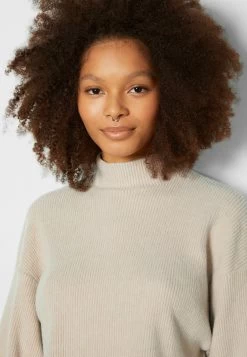 BERSHKA Long Sleeve High Neck 07788831 - Trui - Sand -Bershka 430264b666c74a81be1dba0bc4092413