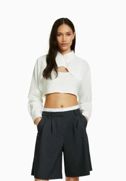 BERSHKA Tailored - Bermuda - Shorts - Grey