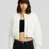BERSHKA Cropped - Bomberjacks - White