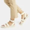 BERSHKA Embossed With Ankle Strap - Sandalen - Beige