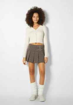 BERSHKA Vest - Beige -Bershka 44e7159bced147799fd86be7b5654097