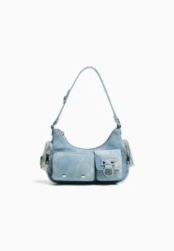 BERSHKA Multipocket - Shoulder - Handtas - Dark Blue -Bershka 469c68c5bab04139b4622a5db98f5046