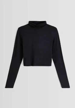 BERSHKA High Neck- Longsleeve - Black -Bershka 4775d5a566414fb9b392d2bbe23270cd