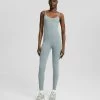 BERSHKA Seamless- Jumpsuit - Blue