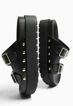 BERSHKA Buckled- Muiltjes - Black -Bershka 48ef122695d44031bd3733567fa8a59c