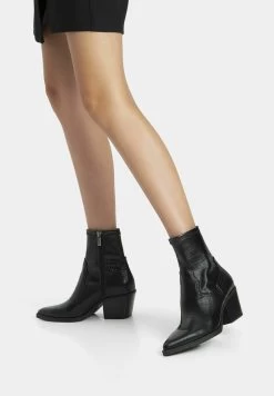 BERSHKA Embossed Animal Print 11122160 - Korte Laarzen - Black