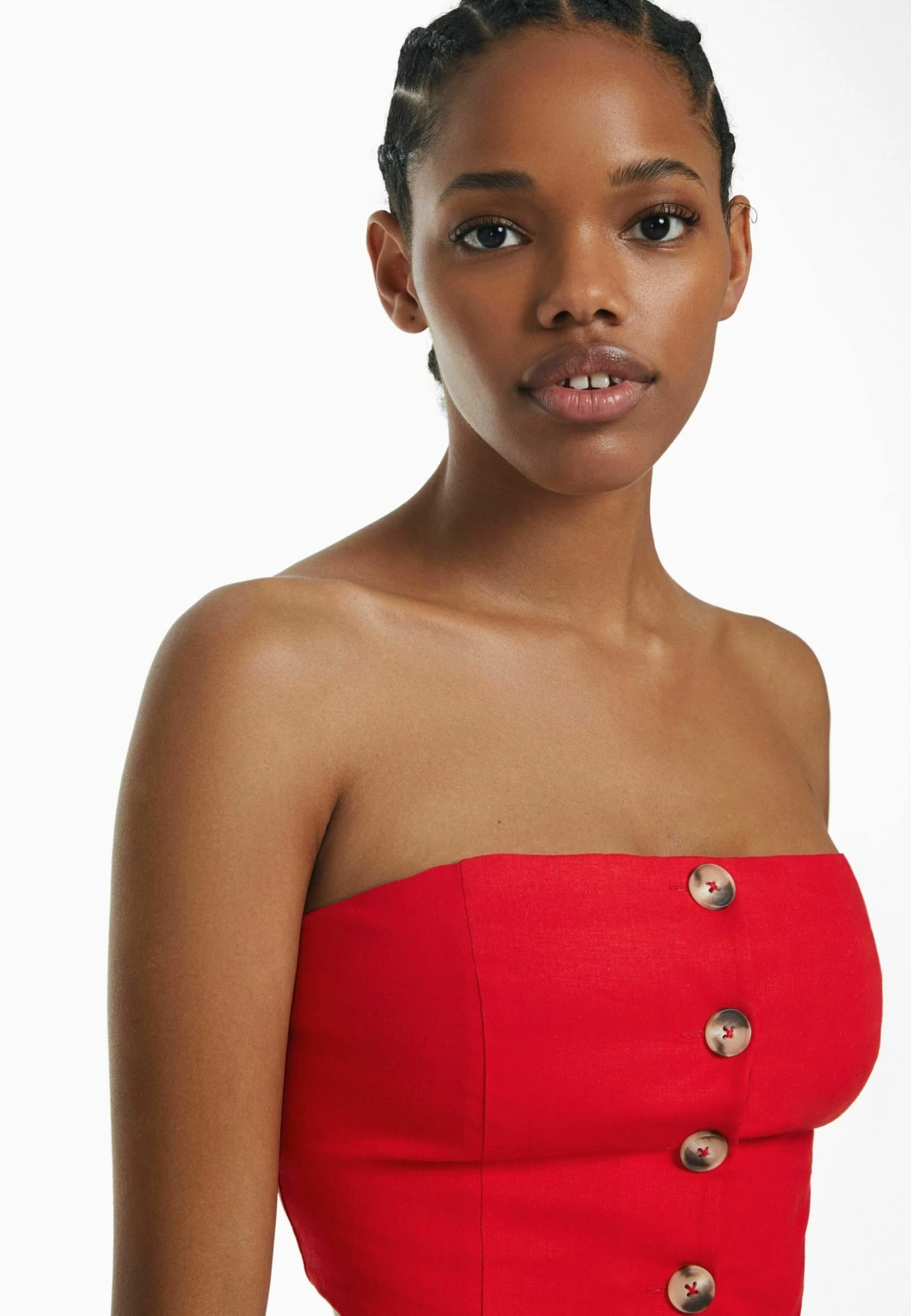 BERSHKA Bustier - Blouse - Red 5 BERSHKA Bustier - Blouse - Red - Afbeelding 5