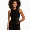 BERSHKA Sleeveless Transparent00587686 - Gebreide Jurk - Black