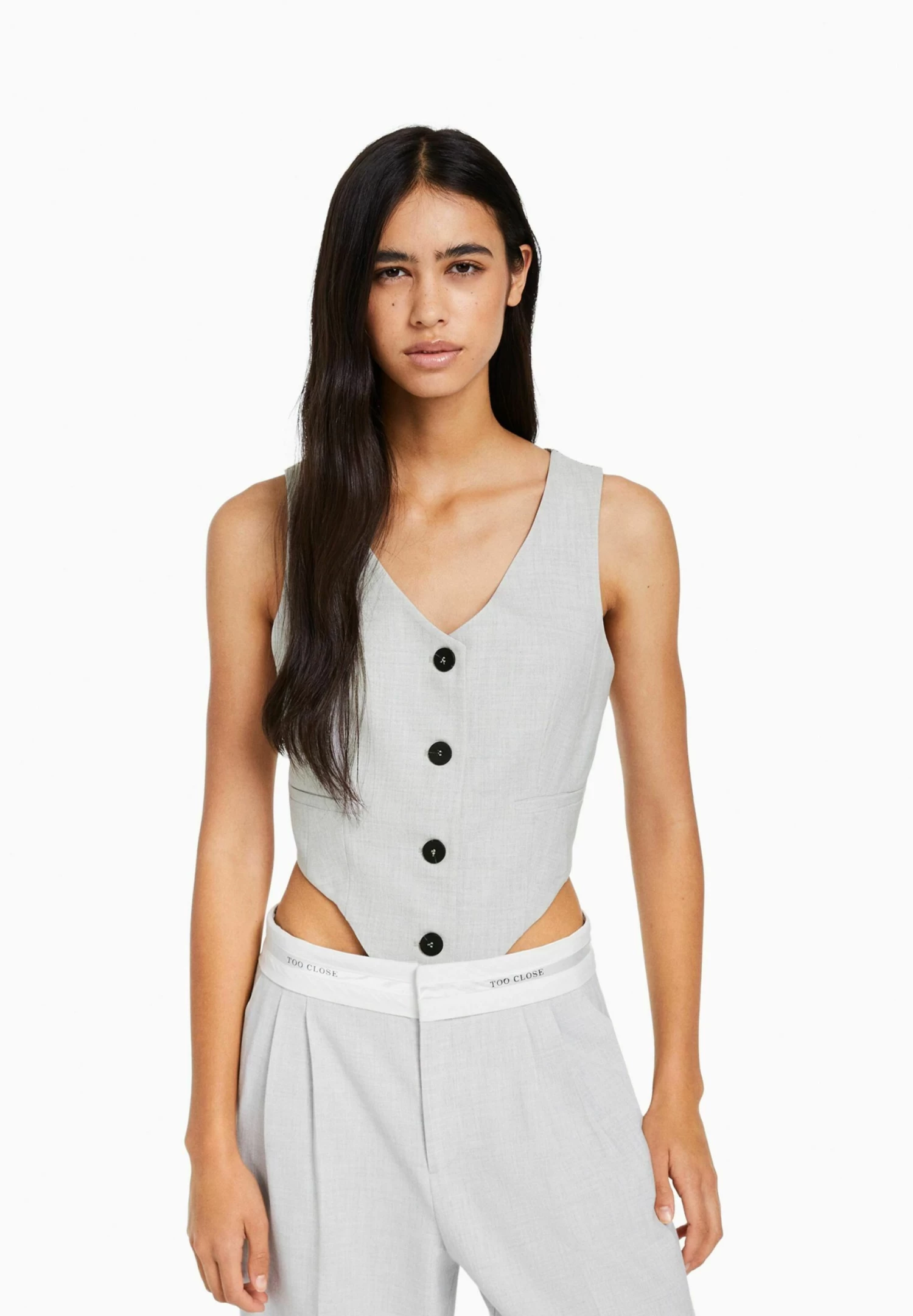 BERSHKA Tailored - Bodywarmer - Grey 1 BERSHKA Tailored - Bodywarmer - Grey