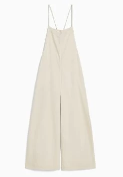 BERSHKA Strappy - Tuinbroek - Beige -Bershka 4a01307ccaeb4b75880adcef26e81617