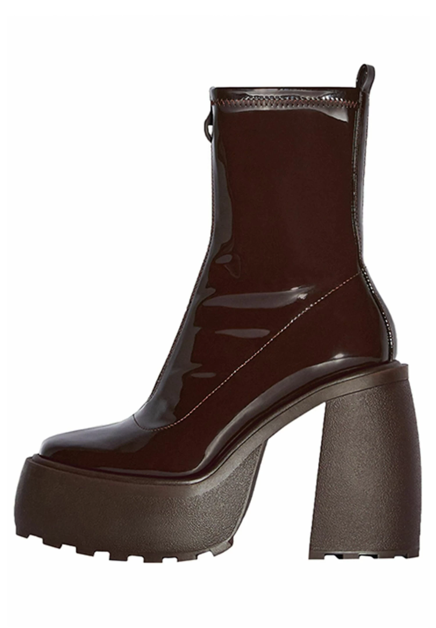 BERSHKA Enkellaarsjes Met Hoge Hak - Brown 2 BERSHKA Enkellaarsjes Met Hoge Hak - Brown - Afbeelding 2