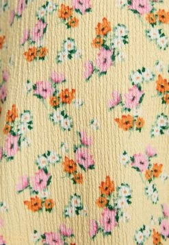 BERSHKA Floral Print With Straps- Jumpsuit - Light Yellow -Bershka 4c873ff550cb462abef7b06a202389de