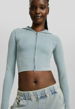 BERSHKA Cropped Seamless - Sweater Met Rits - Blue 9 BERSHKA Cropped Seamless - Sweater Met Rits - Blue -Bershka 4cce5b9401f6466395379dc68903e878