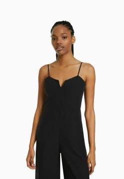 BERSHKA With Straps - Jumpsuit - Black -Bershka 4d226677fb7947b39d1a37f16438b8f1