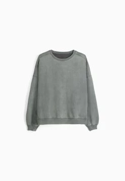 BERSHKA Oversized - Sweater - Grey -Bershka 4d9425f4be4a47a39dc4d28d1daa94d3